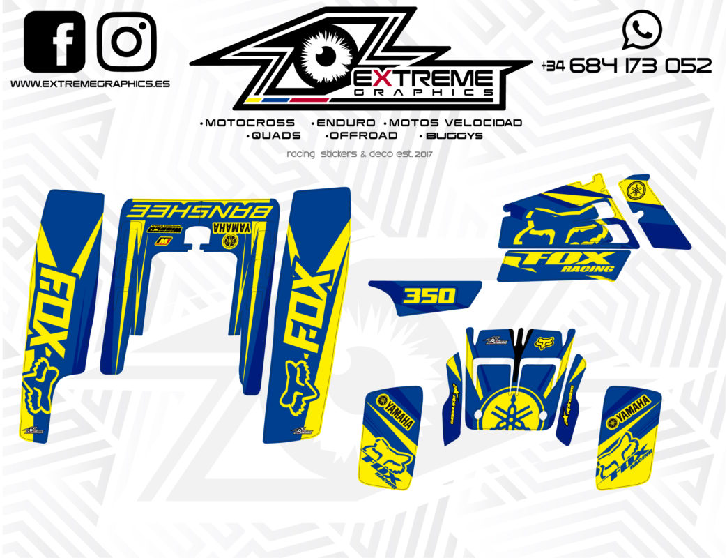 Adhesivos Quad Yamaha Raptor Aniversario Negro Extremegraphics Es