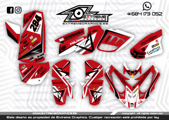 Adhesivos Quad Predator Line Rojo Extremegraphics Es