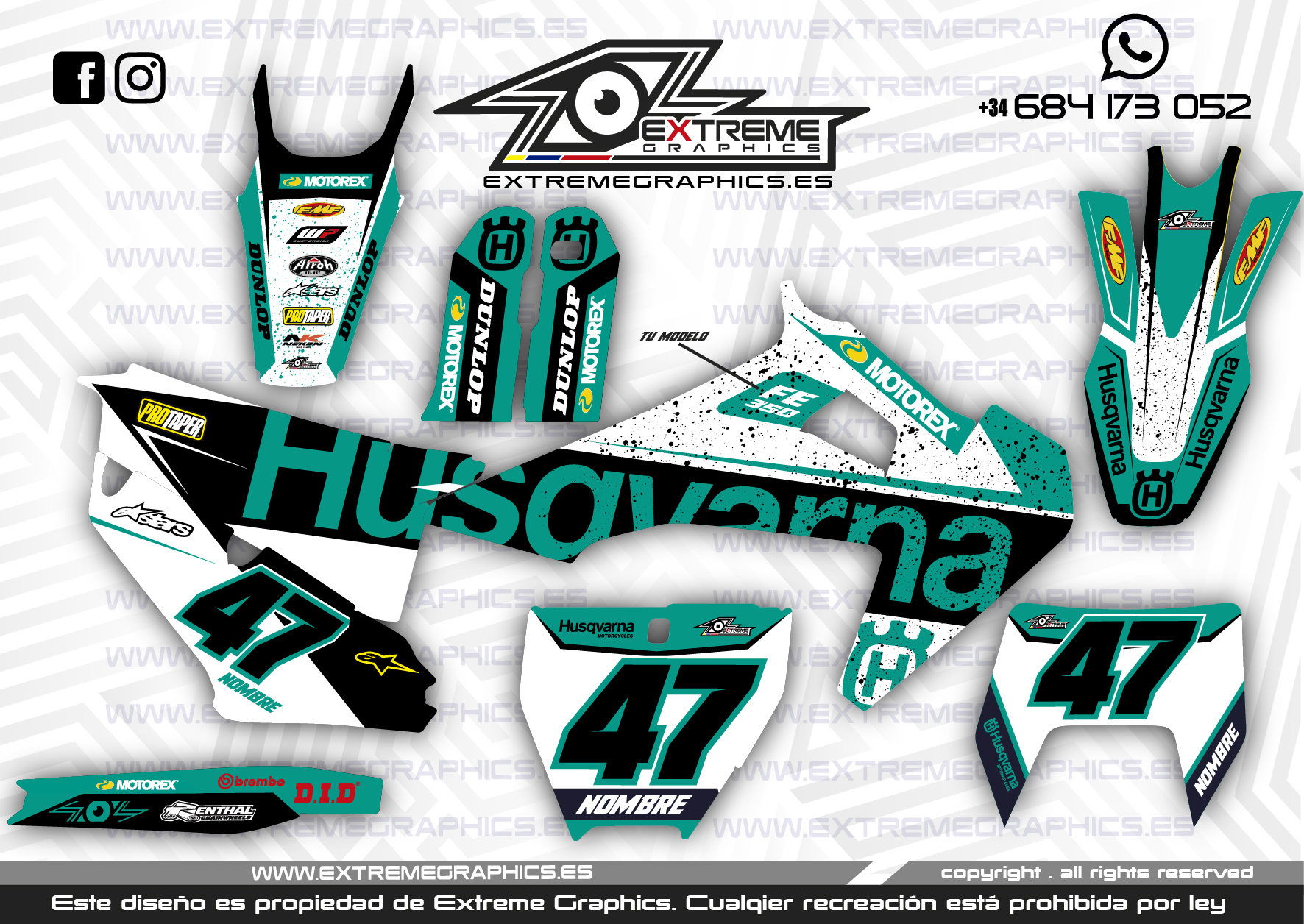 Adhesivos Moto Husqvarna Big Husky Extremegraphics Es